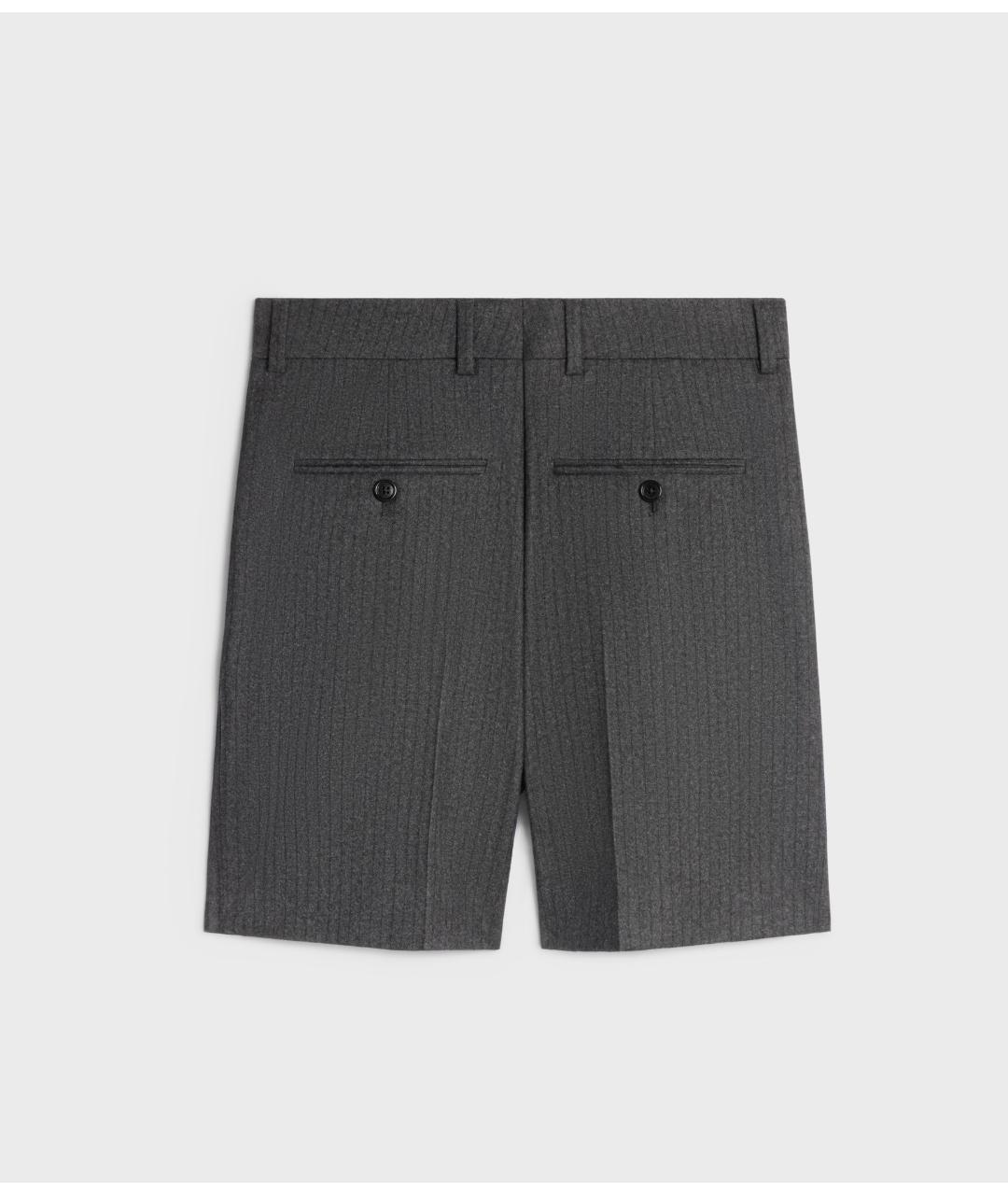 CELINE Серые шерстяные шорты, фото 2