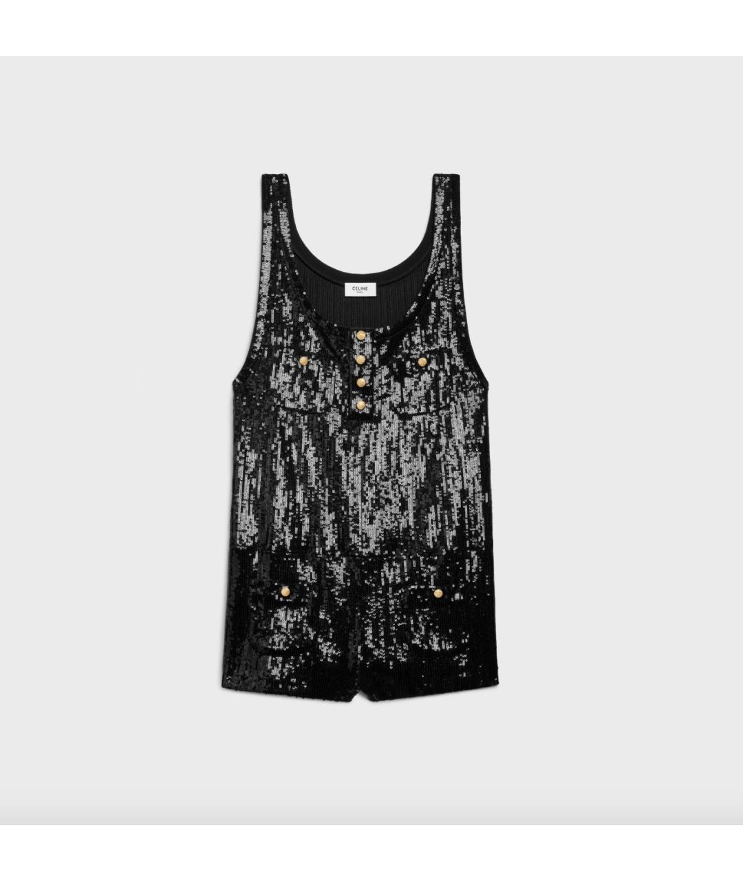 CELINE Черный хлопковый комбинезон, фото 4
