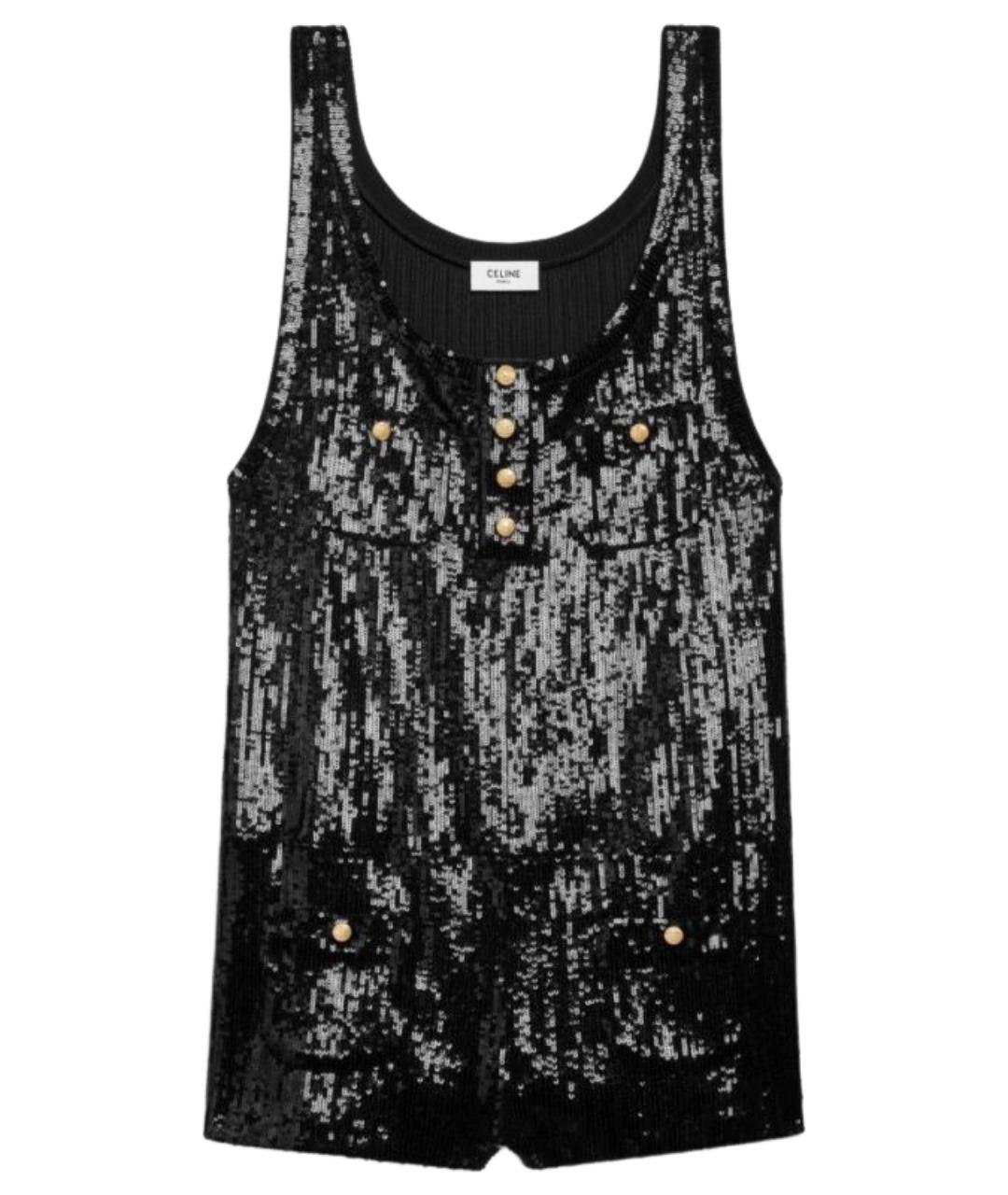 CELINE Черный хлопковый комбинезон, фото 1