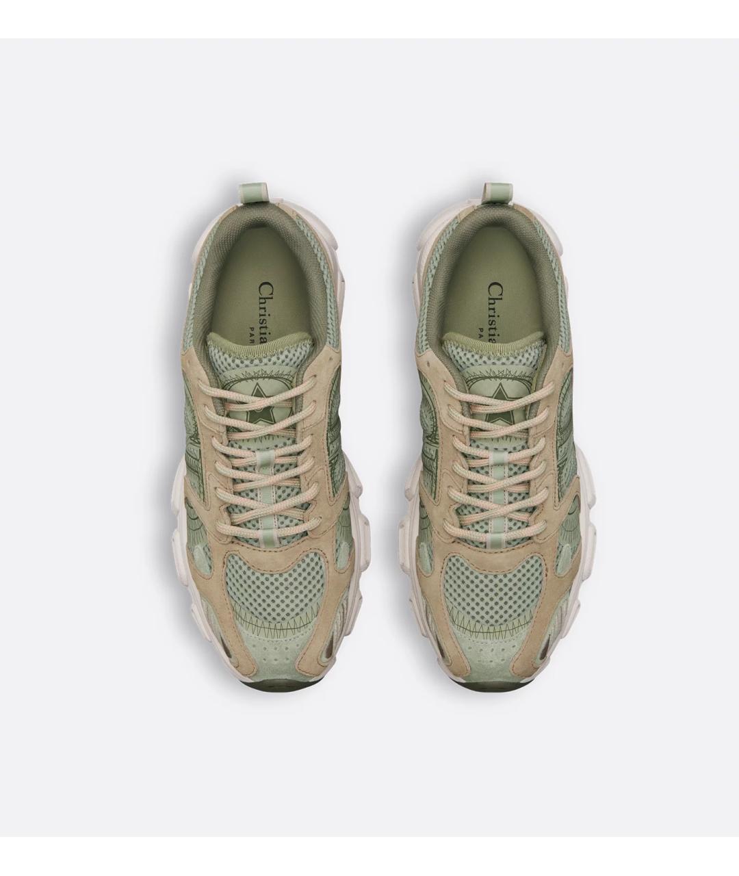 CHRISTIAN DIOR Зеленые текстильные кроссовки, фото 3