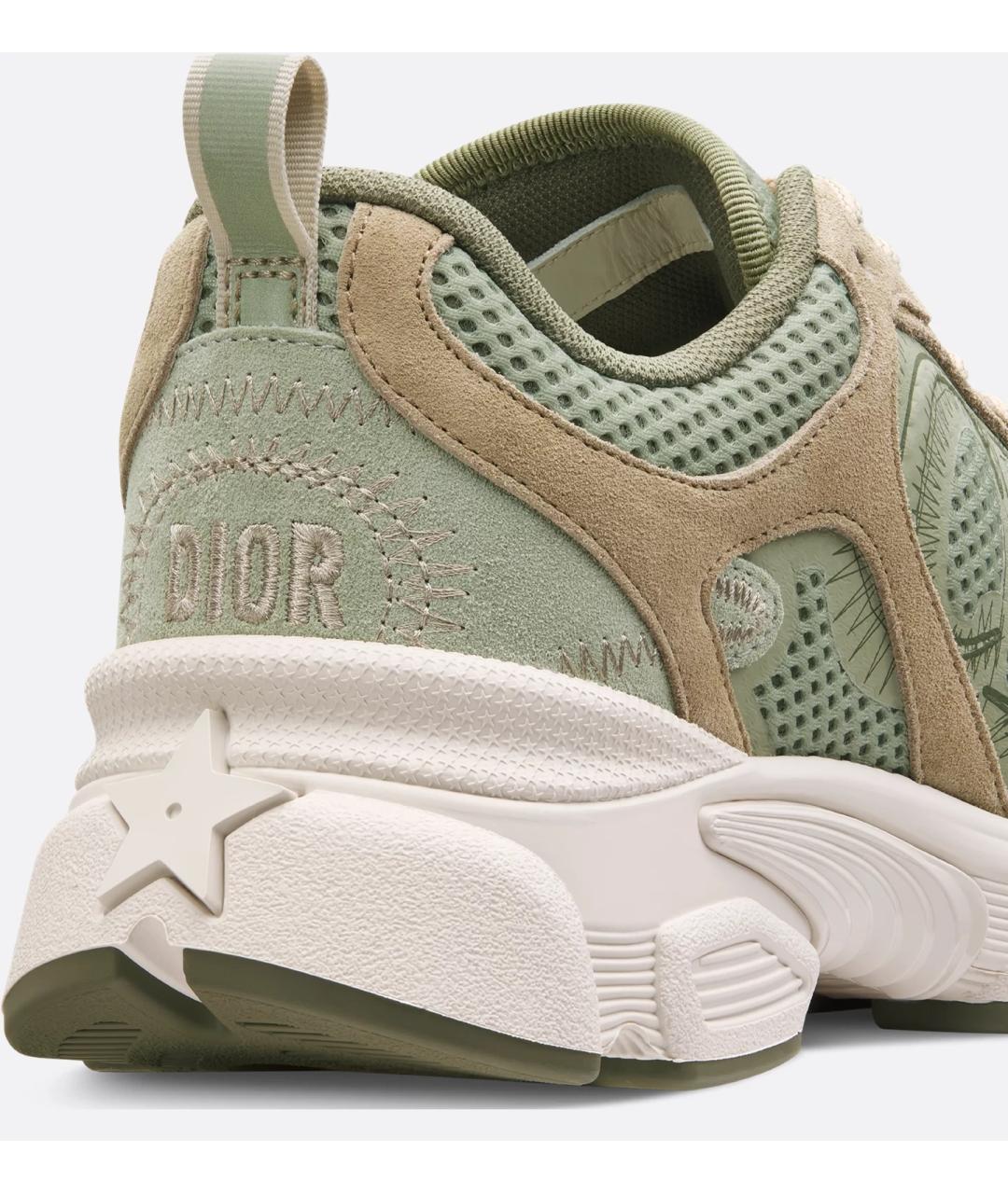 CHRISTIAN DIOR Зеленые текстильные кроссовки, фото 4