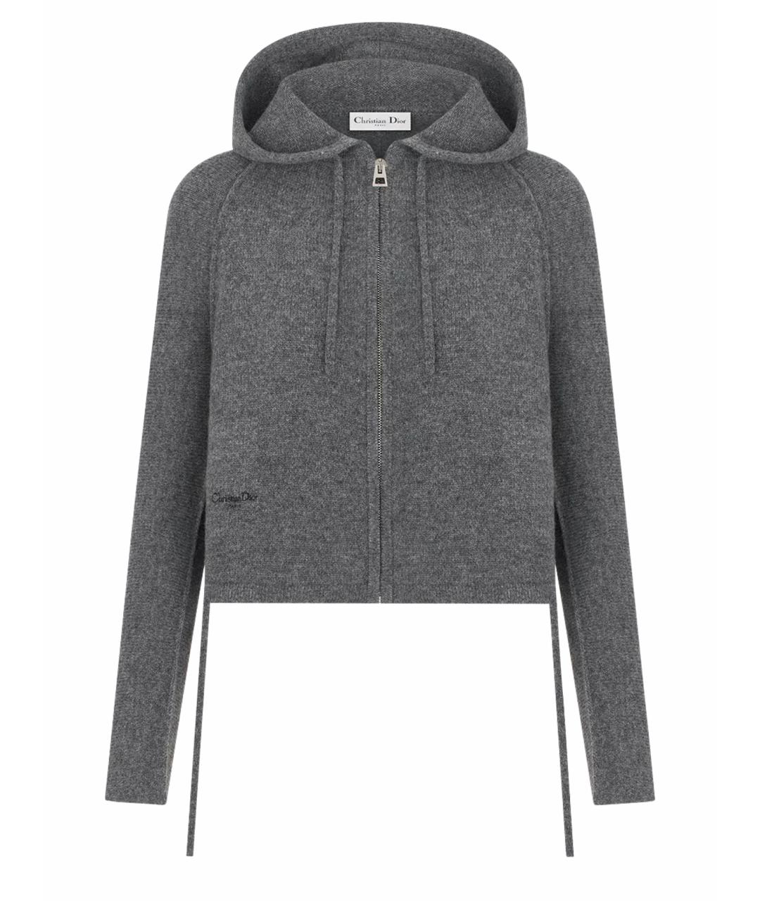 CHRISTIAN DIOR Серый кашемировый кардиган, фото 1