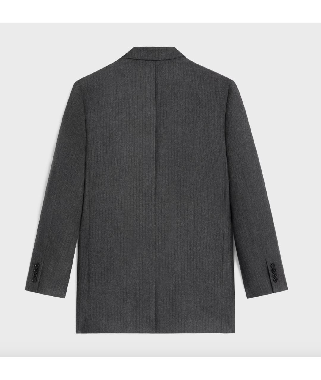 CELINE Антрацитовый шерстяной жакет/пиджак, фото 2