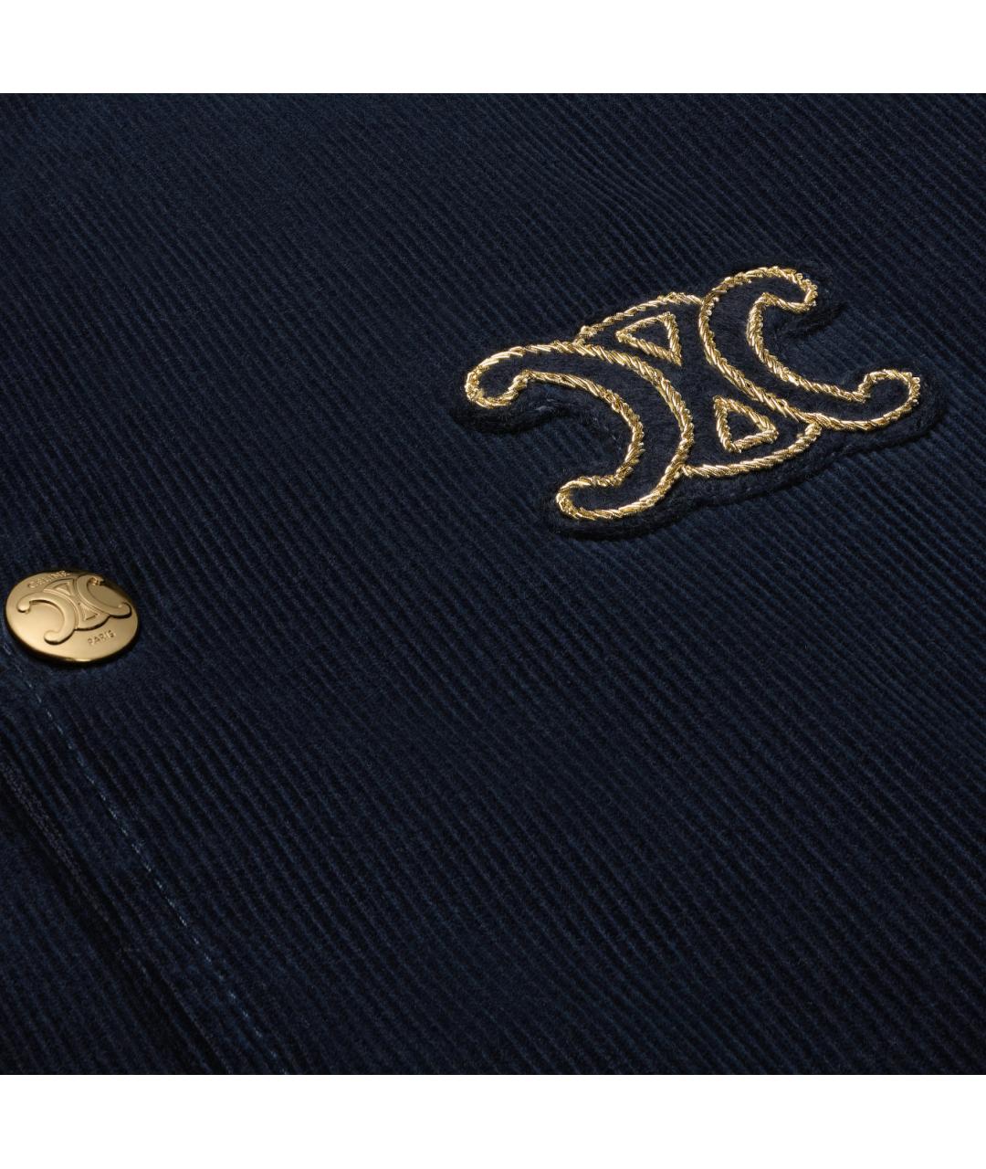 CELINE Темно-синяя хлопковая куртка, фото 4