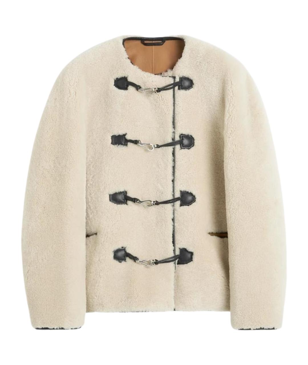 TOTEME Белая меховая шуба, фото 1