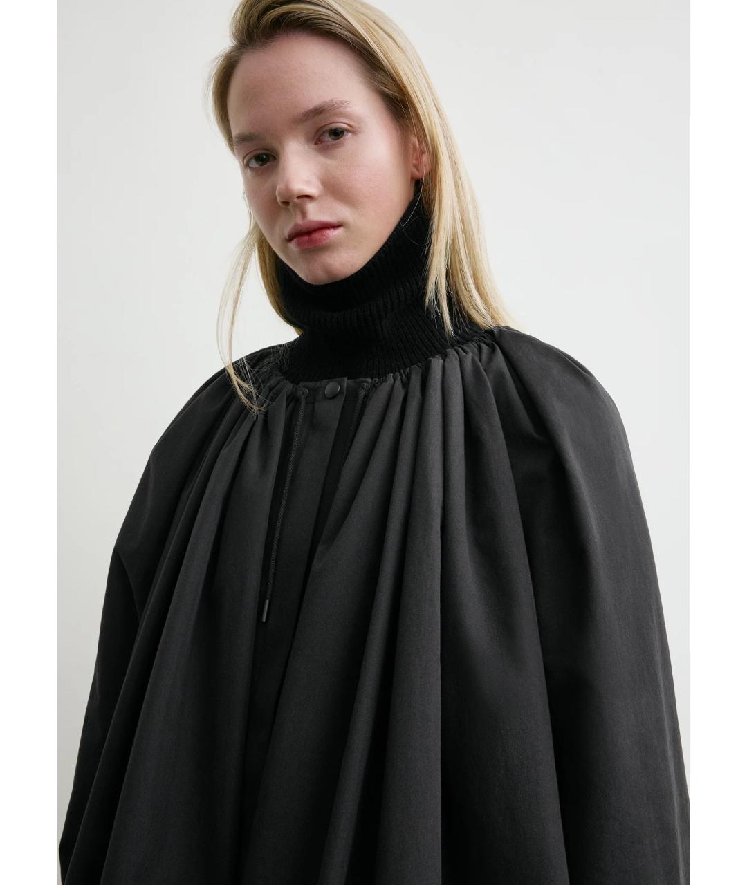 TOTEME Черный хлопко-эластановый тренч/плащ, фото 4