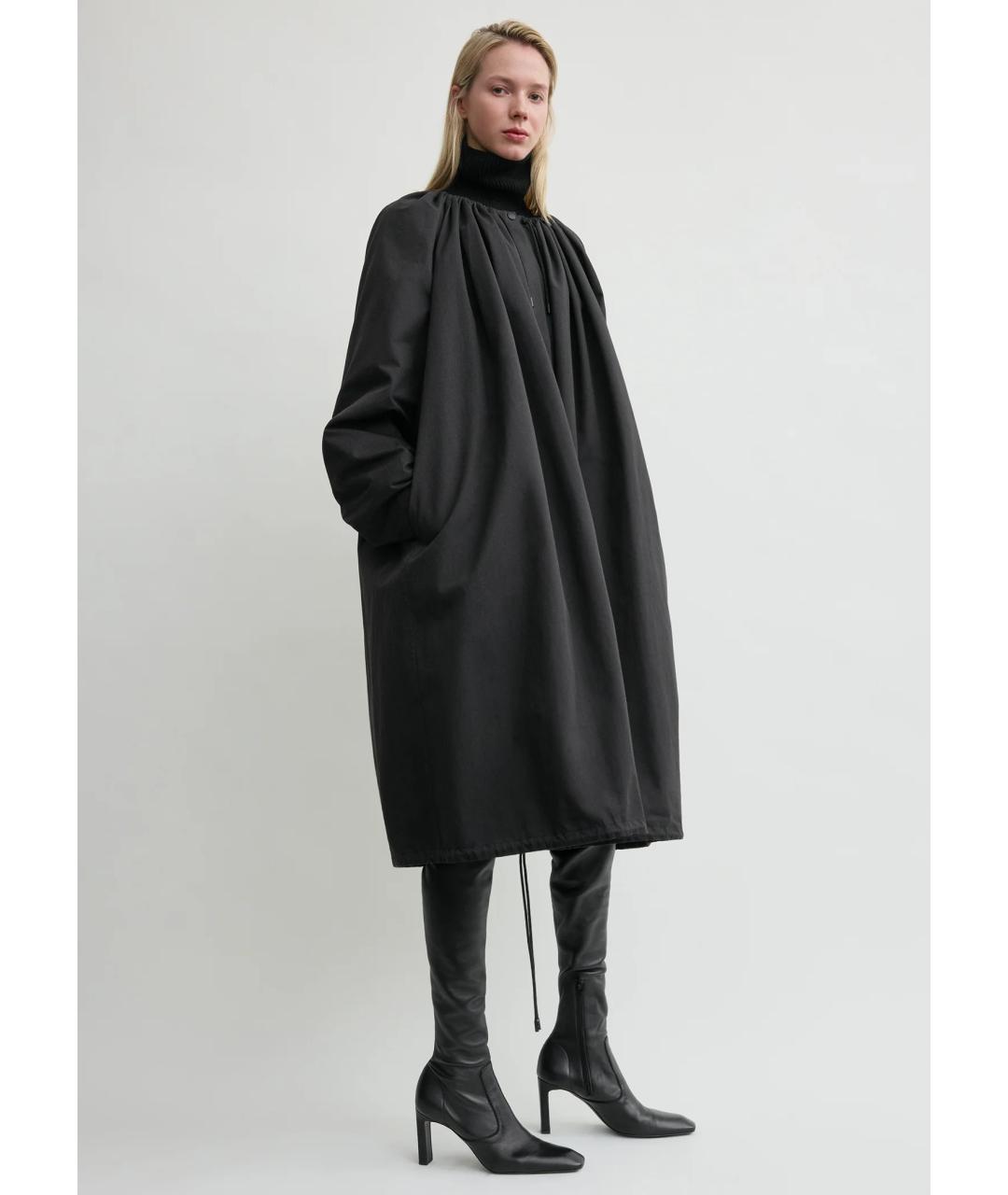 TOTEME Черный хлопко-эластановый тренч/плащ, фото 3