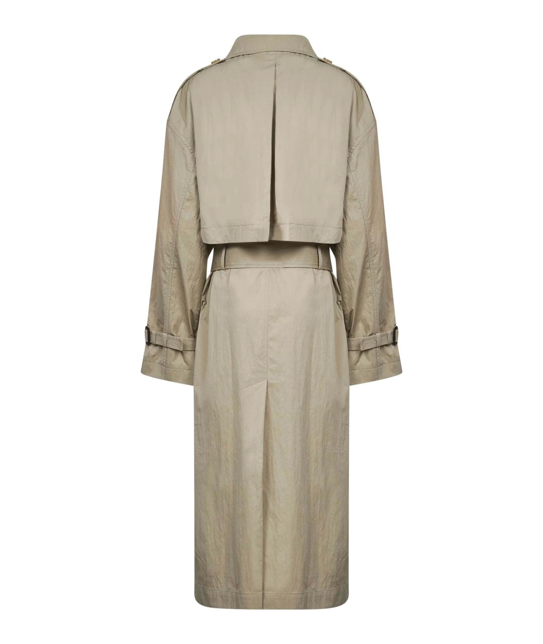TOTEME Бежевый хлопко-эластановый тренч/плащ, фото 2