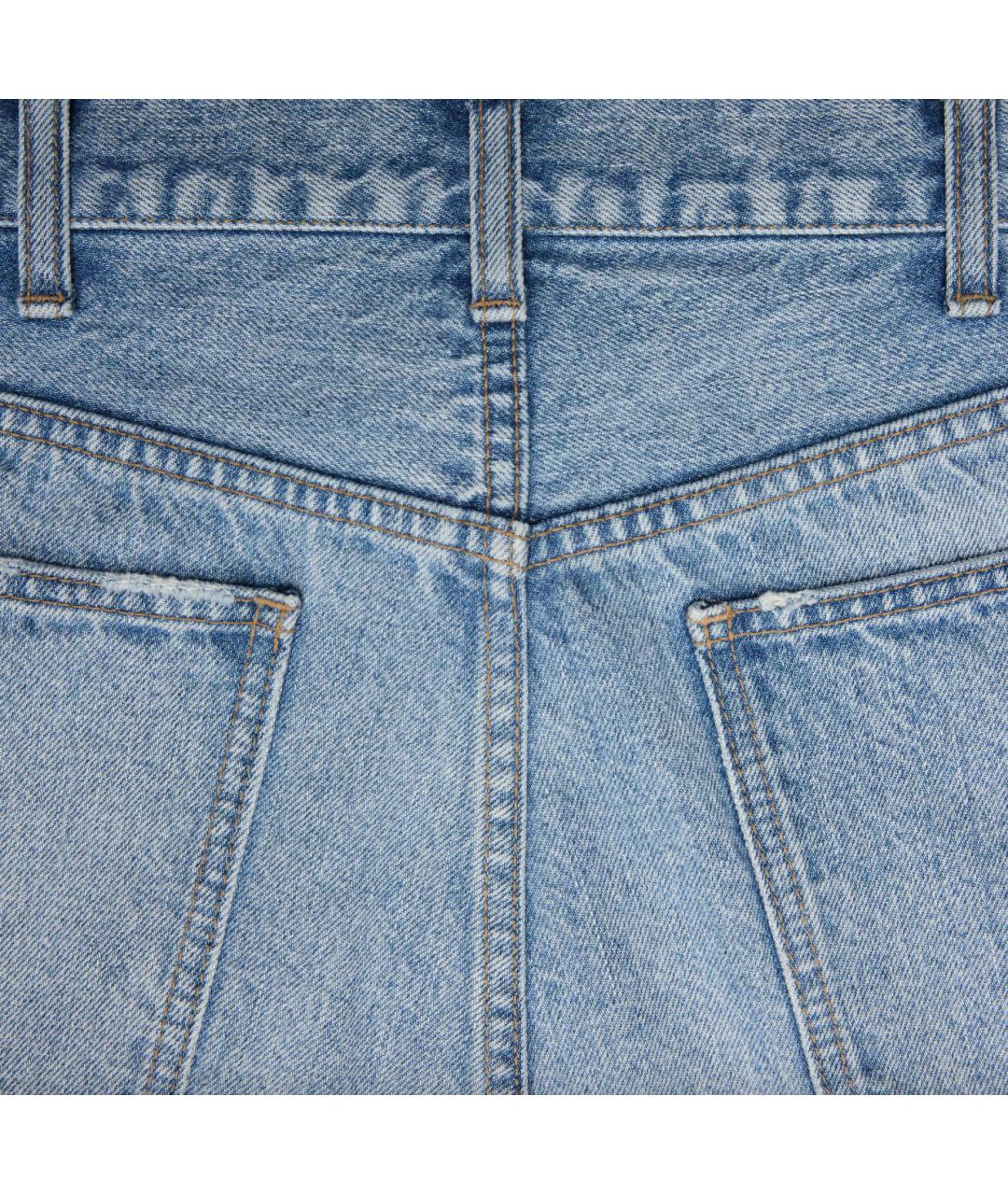 CELINE Голубые хлопковые прямые джинсы, фото 3