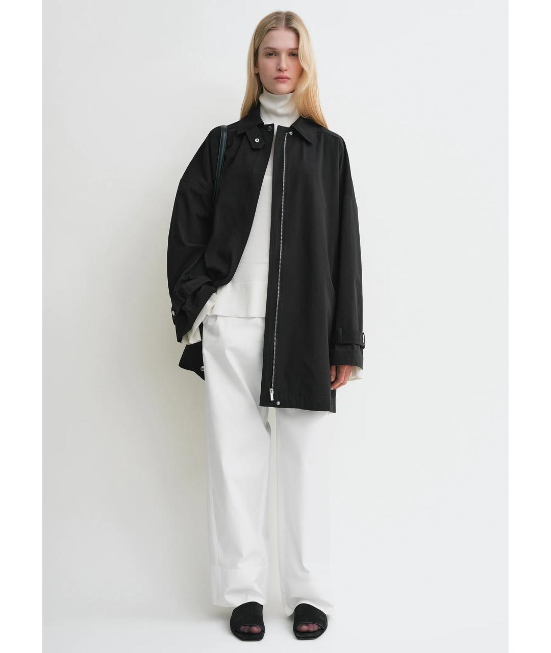 TOTEME Черный хлопковый тренч/плащ, фото 3