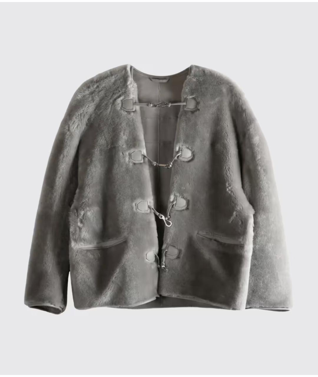 TOTEME Серая меховая шуба, фото 4