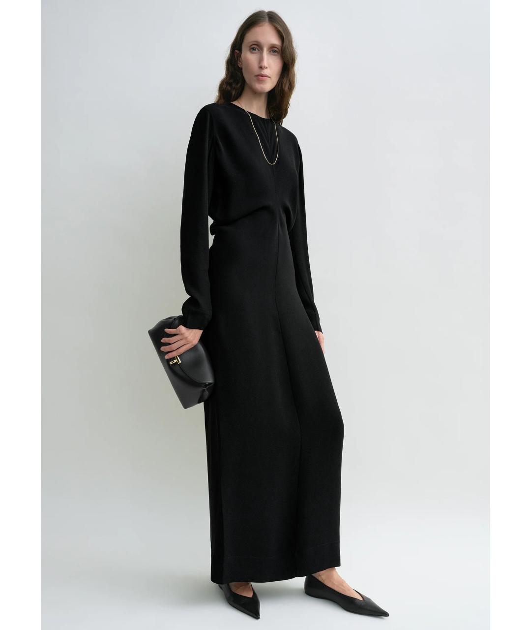 TOTEME Черное вискозное повседневное платье, фото 4