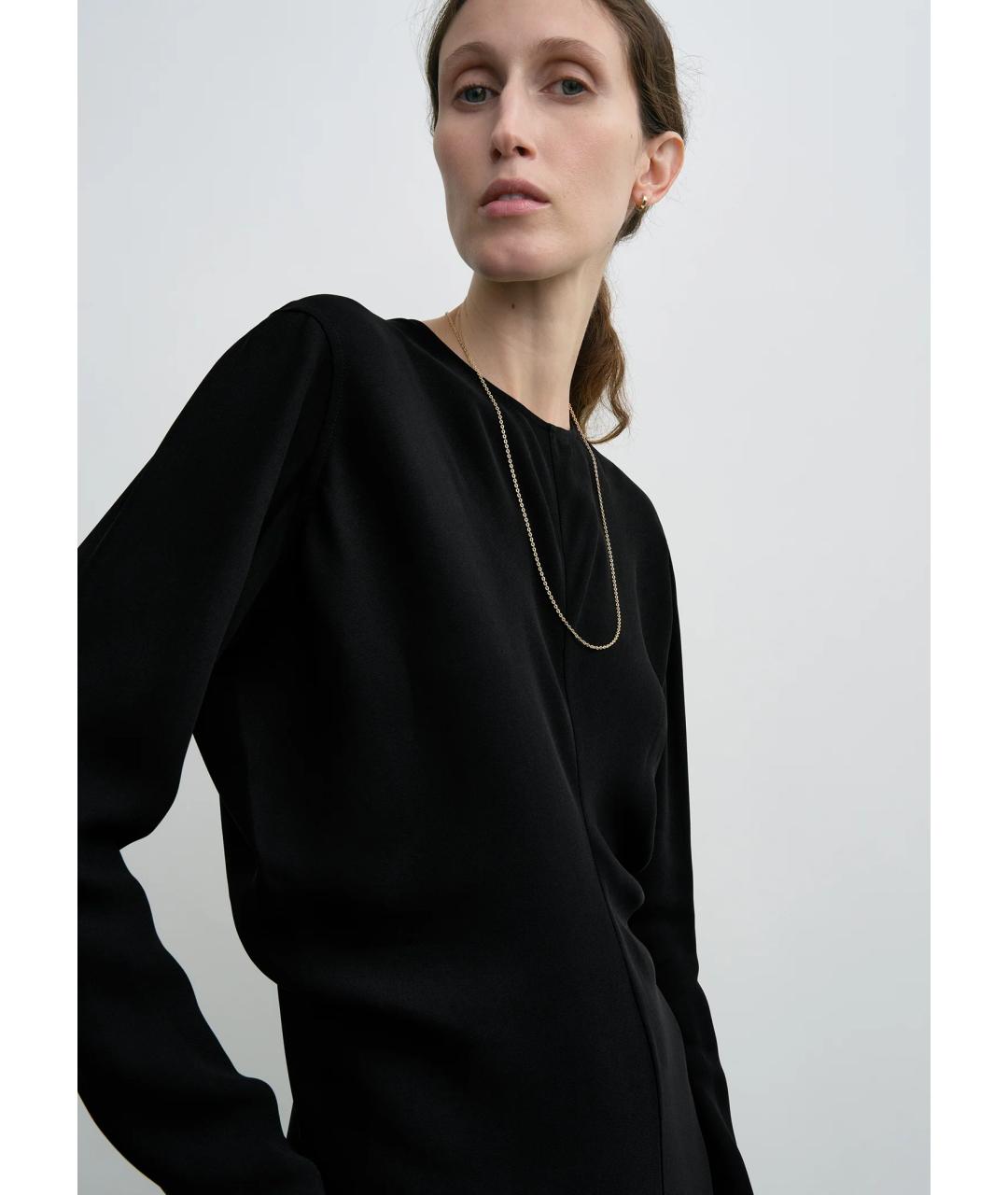 TOTEME Черное вискозное повседневное платье, фото 3