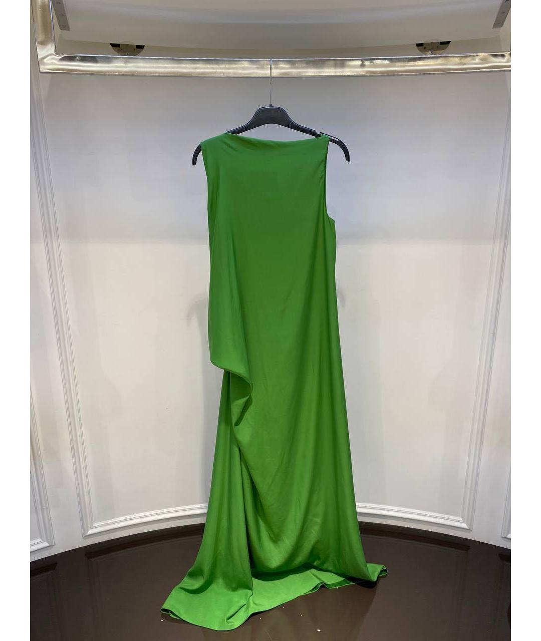 LANVIN Зеленые хлопковое вечернее платье, фото 2