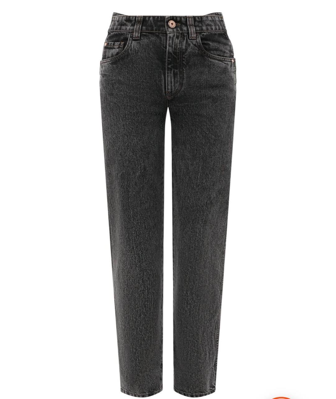 BRUNELLO CUCINELLI Серые хлопковые прямые джинсы, фото 6