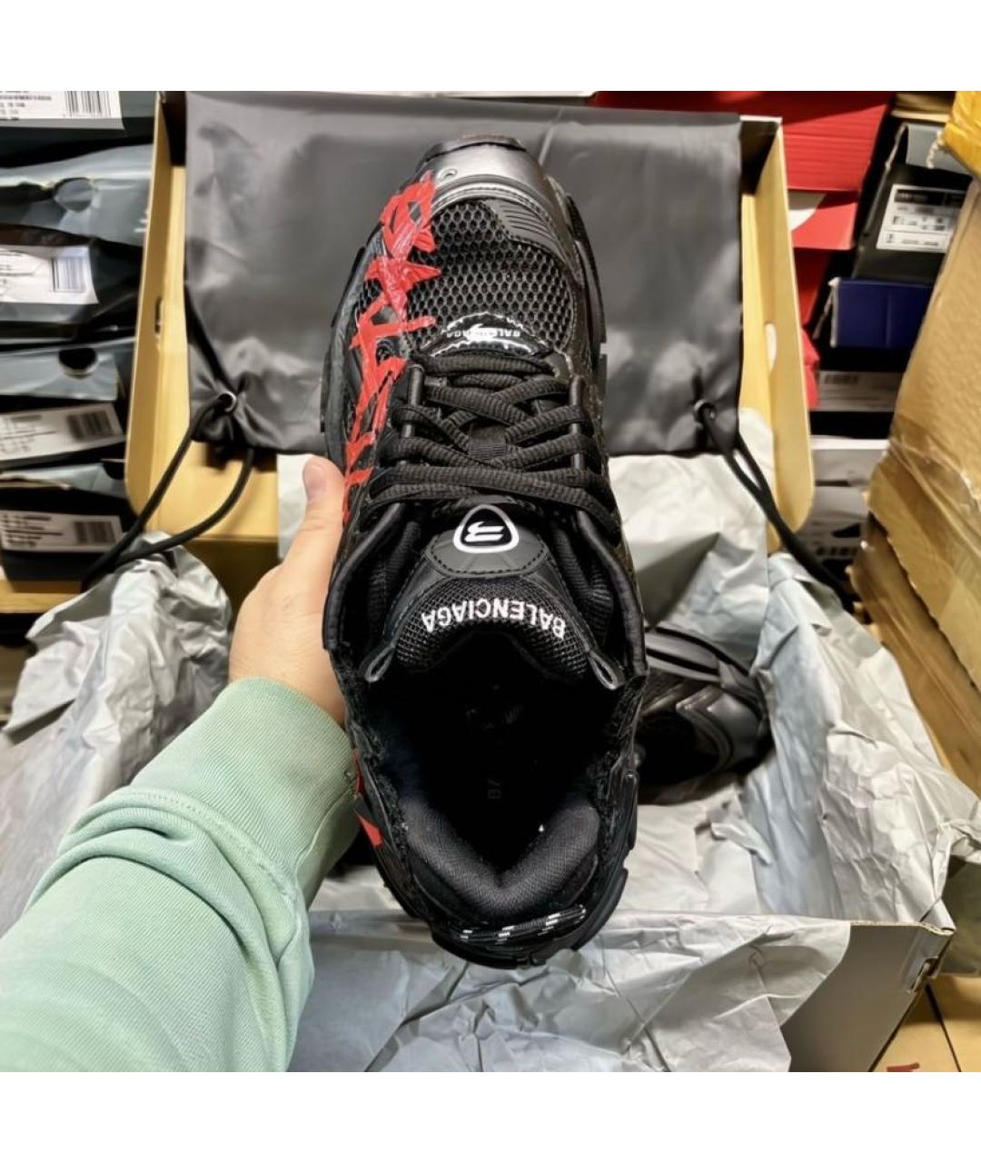 BALENCIAGA Черные текстильные низкие кроссовки / кеды, фото 2