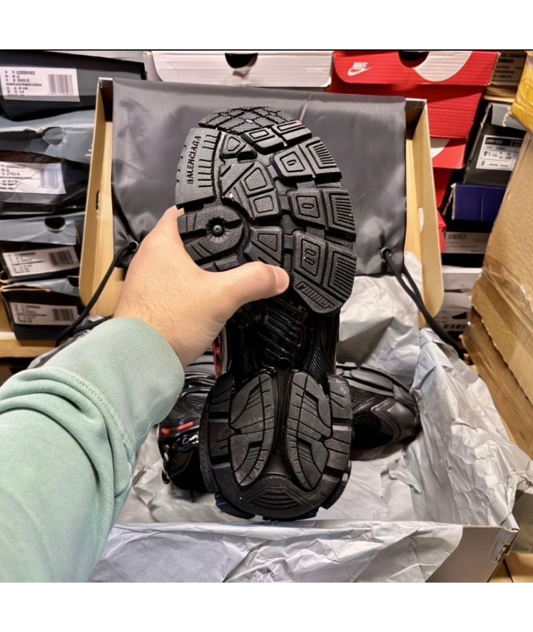 BALENCIAGA Черные текстильные низкие кроссовки / кеды, фото 4