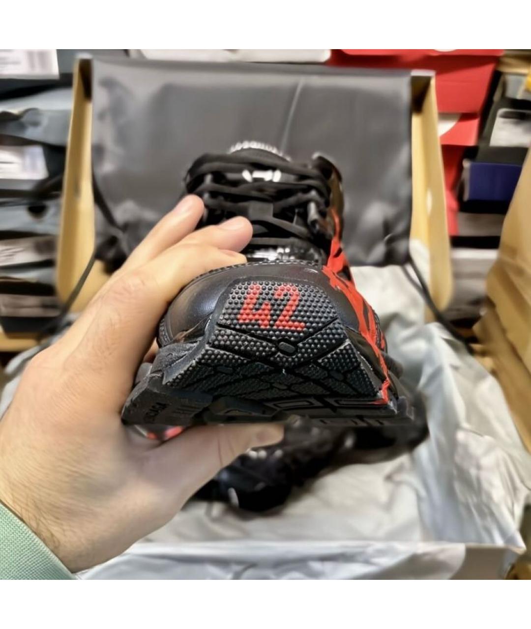 BALENCIAGA Черные текстильные низкие кроссовки / кеды, фото 3