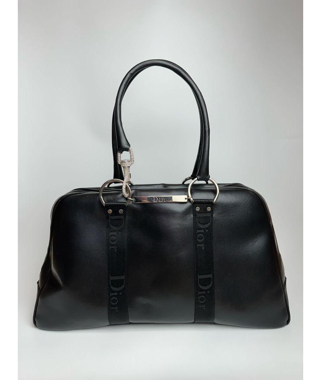 CHRISTIAN DIOR Черная кожаная сумка с короткими ручками, фото 5