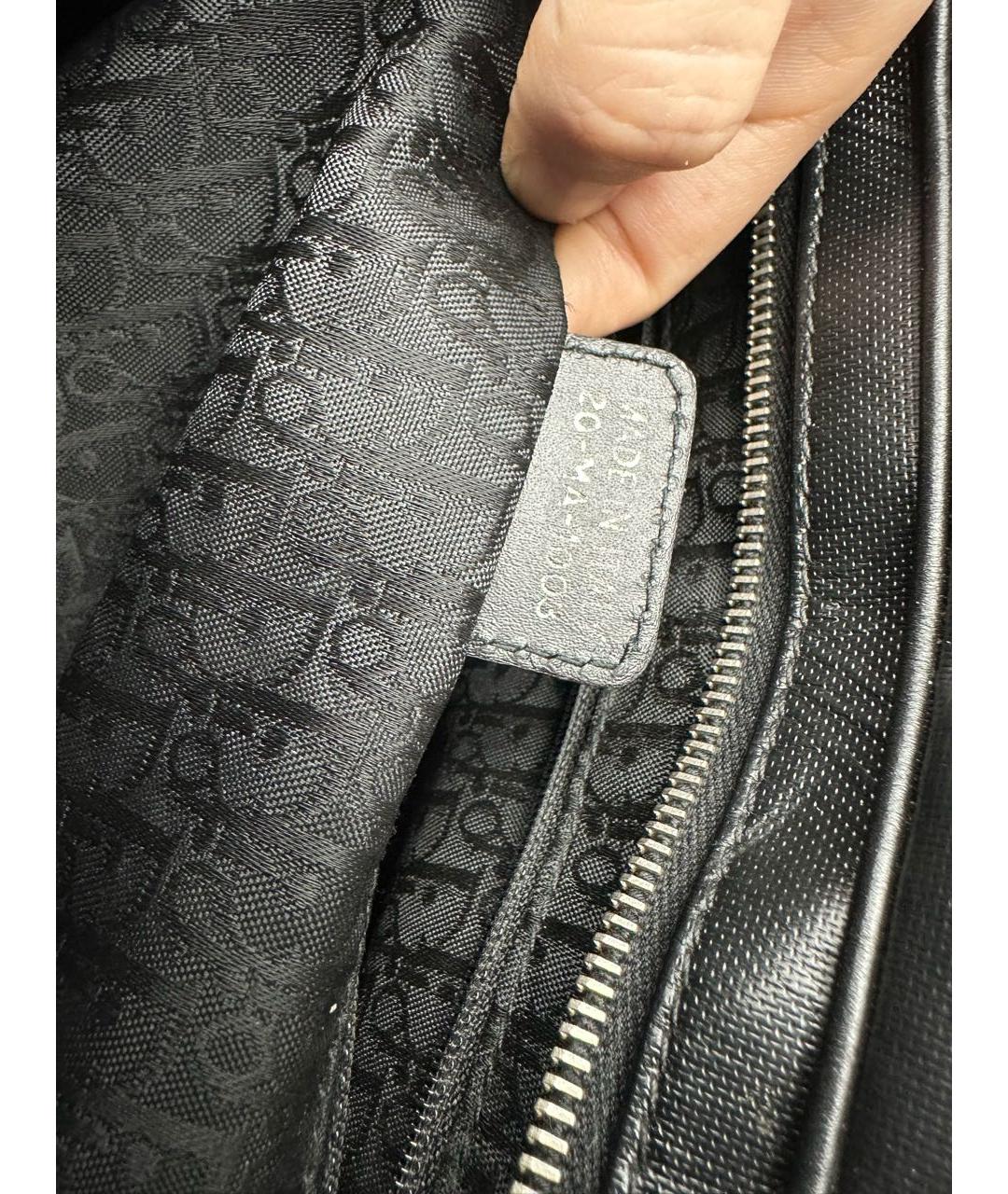 CHRISTIAN DIOR Черная кожаная сумка с короткими ручками, фото 3