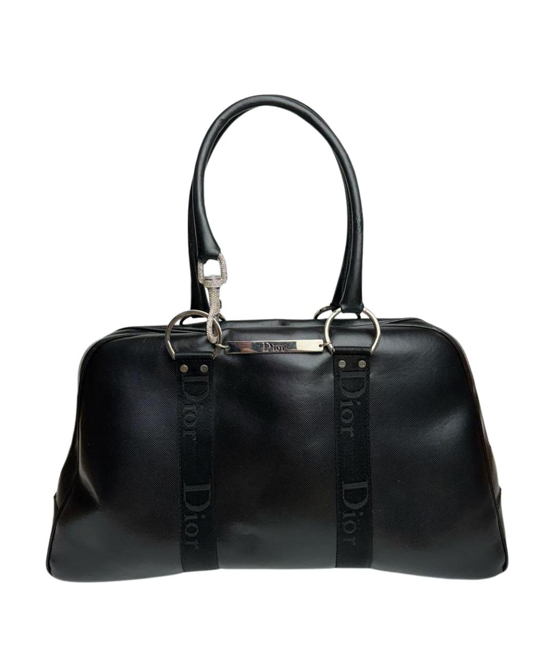 CHRISTIAN DIOR Черная кожаная сумка с короткими ручками, фото 1