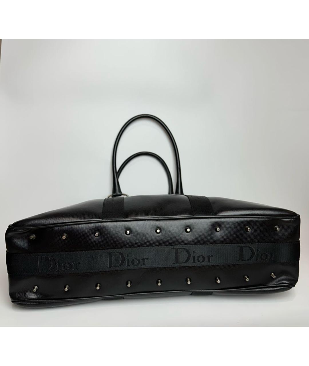 CHRISTIAN DIOR Черная кожаная сумка с короткими ручками, фото 4