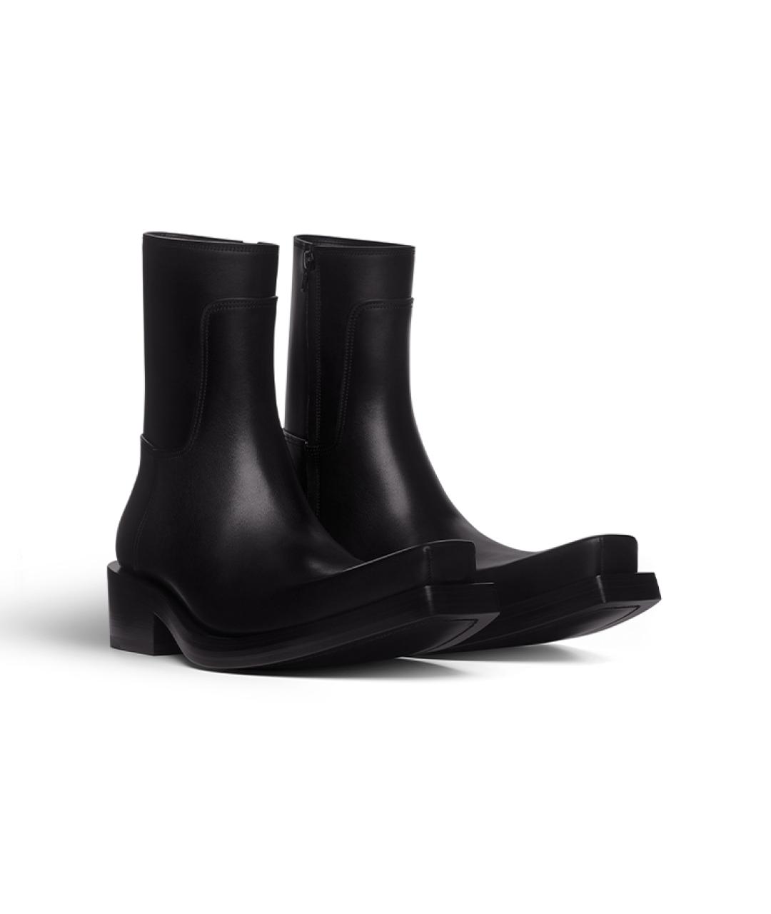 BALENCIAGA Черные кожаные высокие ботинки, фото 3
