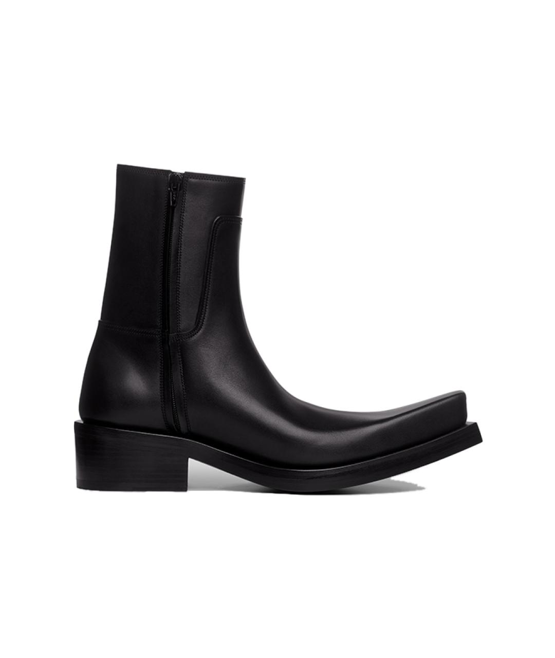 BALENCIAGA Черные кожаные высокие ботинки, фото 1