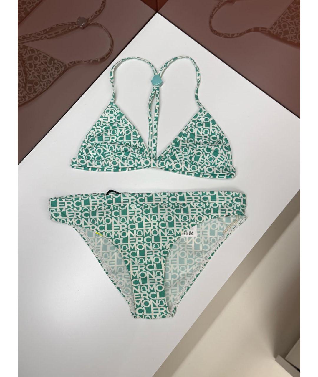 MONCLER Бирюзовый полиамидовый купальник, фото 5