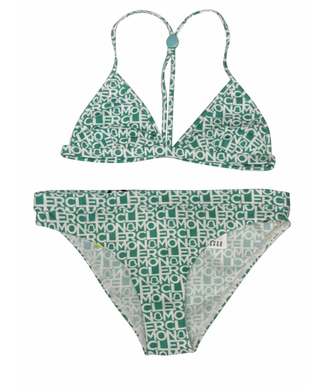 MONCLER Бирюзовый полиамидовый купальник, фото 1