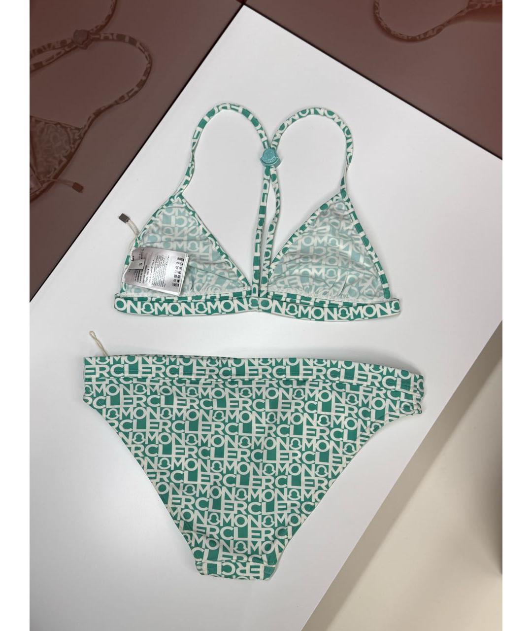 MONCLER Бирюзовый полиамидовый купальник, фото 2