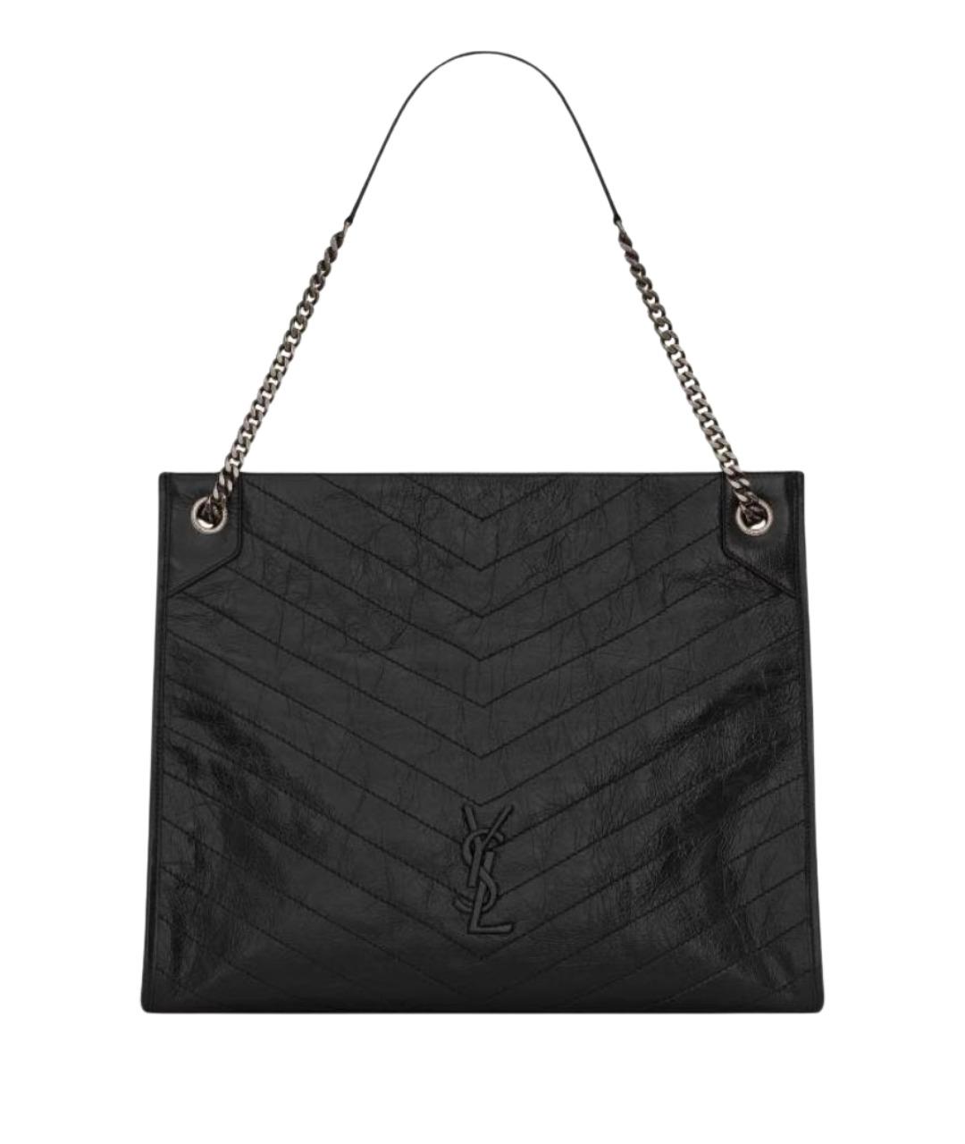 SAINT LAURENT Черная кожаная сумка через плечо, фото 1