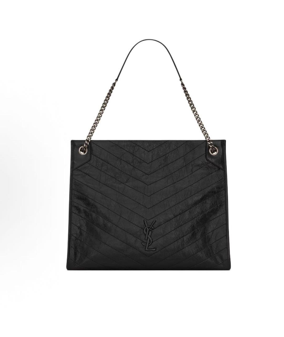 SAINT LAURENT Черная кожаная сумка через плечо, фото 5