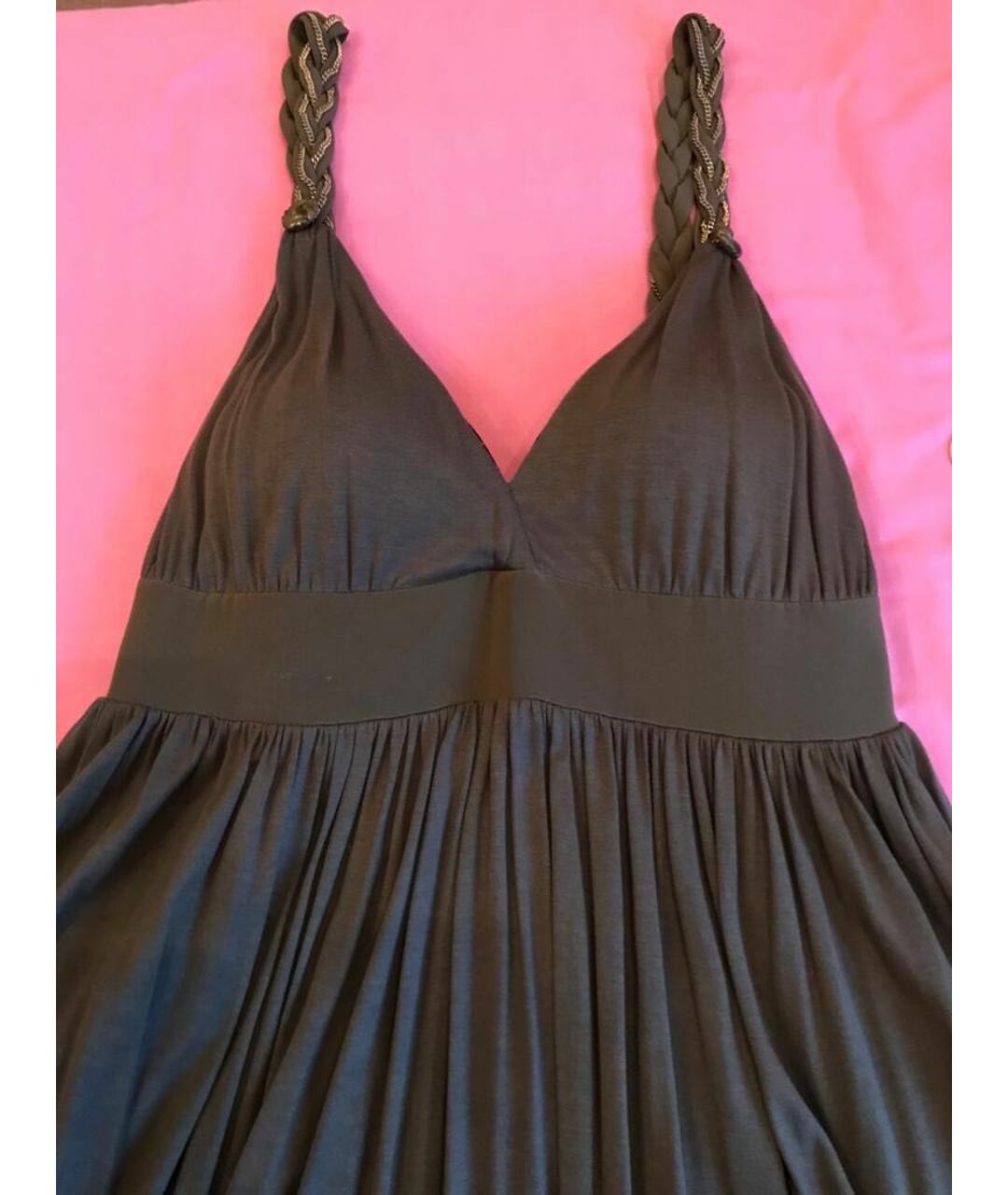 CHLOE Хаки вискозное повседневное платье, фото 5