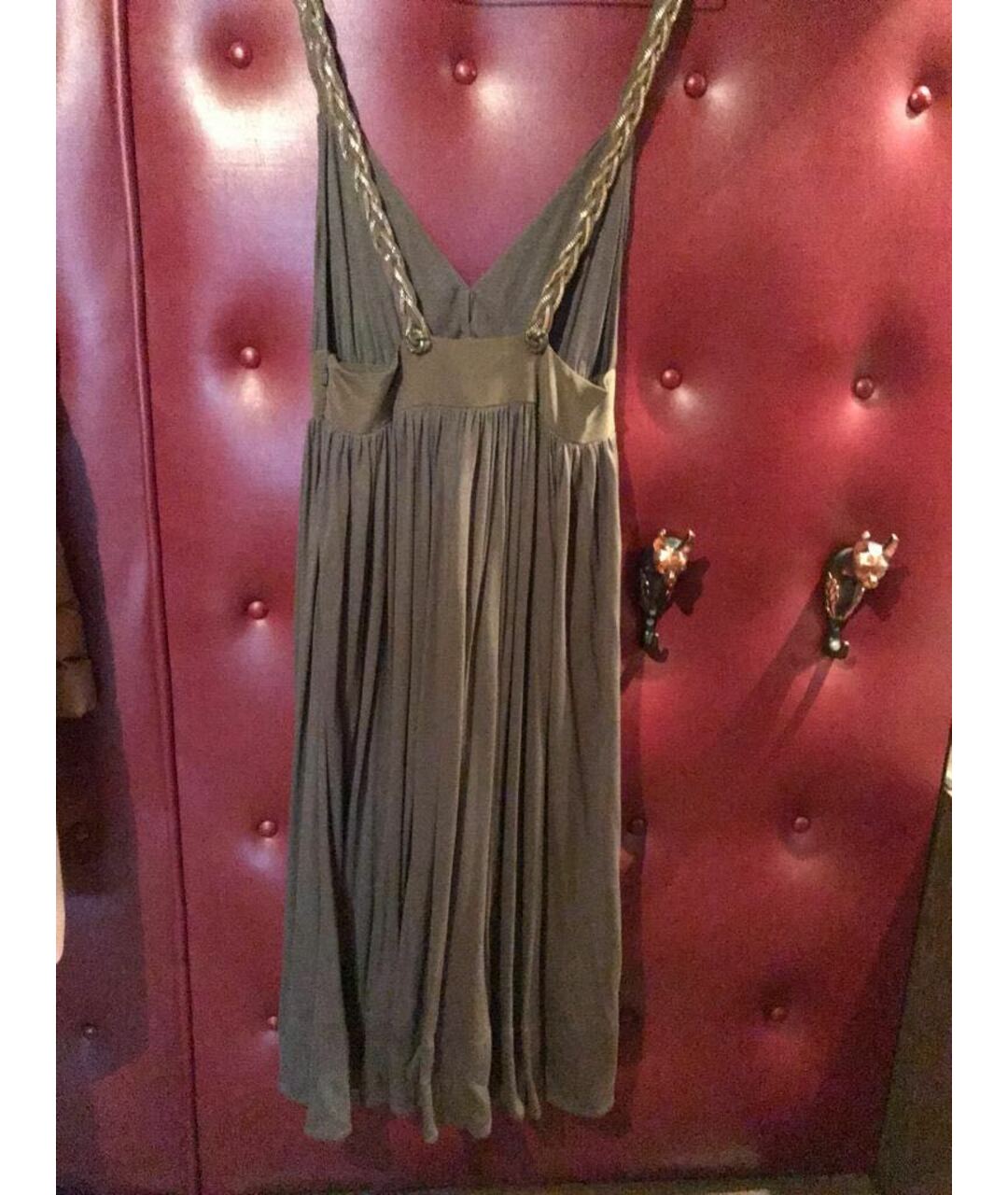 CHLOE Хаки вискозное повседневное платье, фото 6