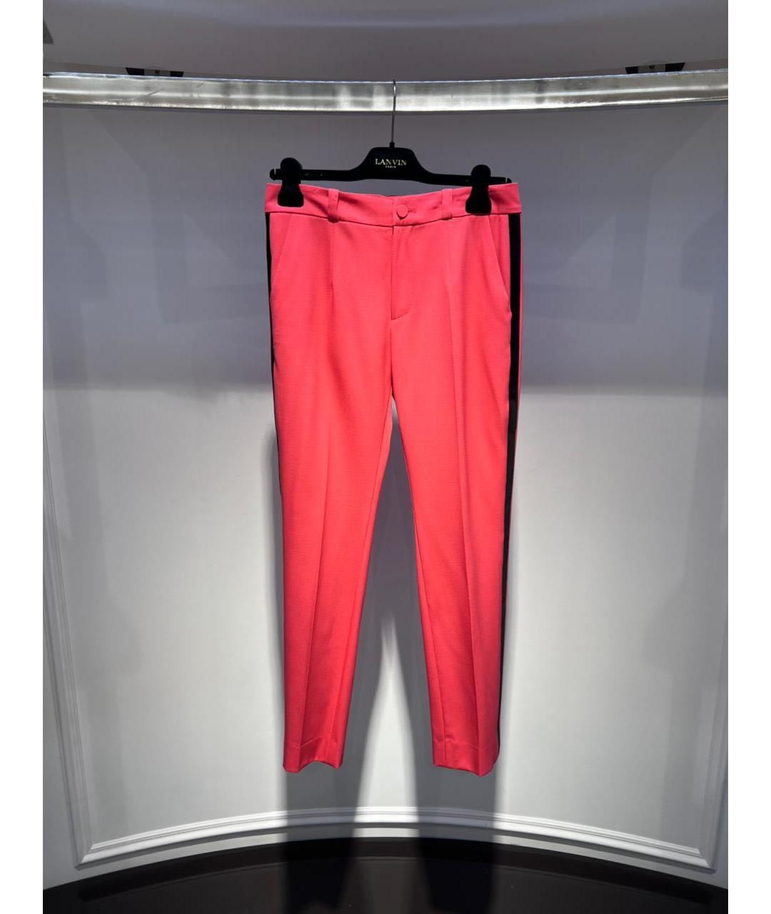 LANVIN Коралловые прямые брюки, фото 3