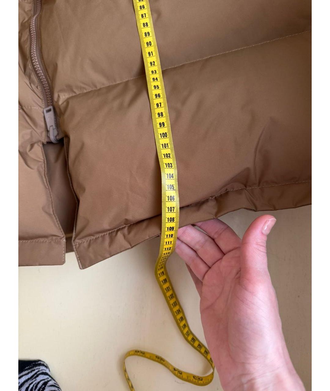 YVES SALOMON Коричневый полиэстеровый пуховик, фото 4