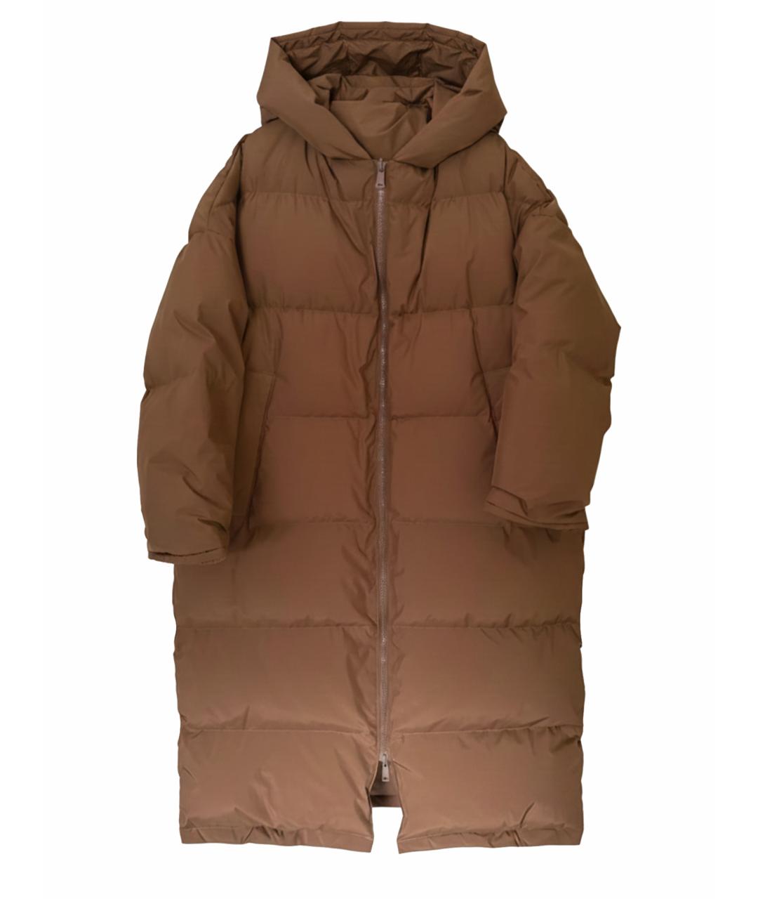 YVES SALOMON Коричневый полиэстеровый пуховик, фото 1