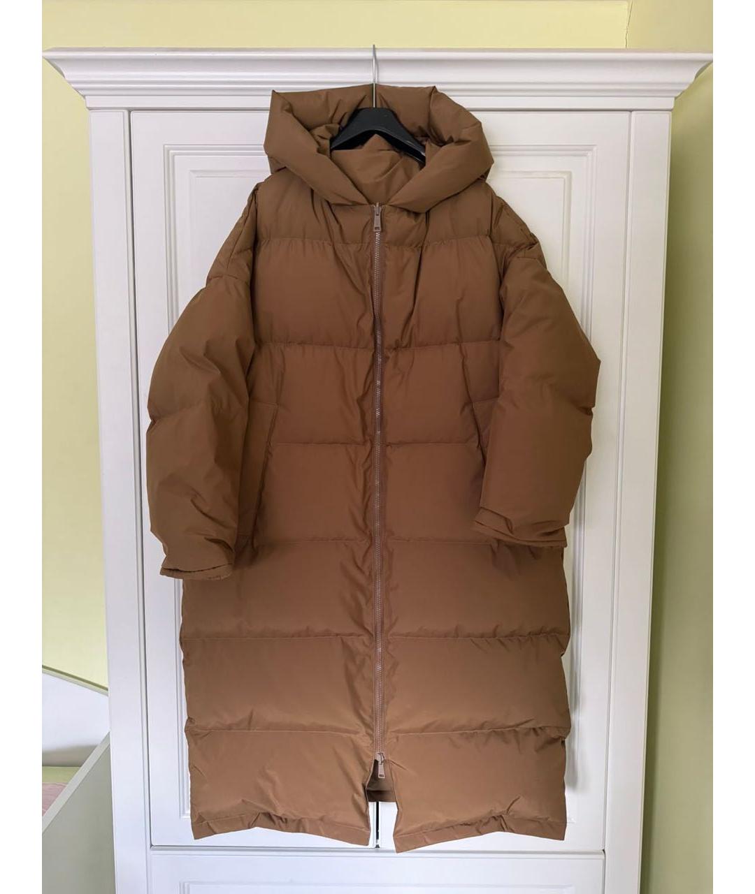 YVES SALOMON Коричневый полиэстеровый пуховик, фото 9