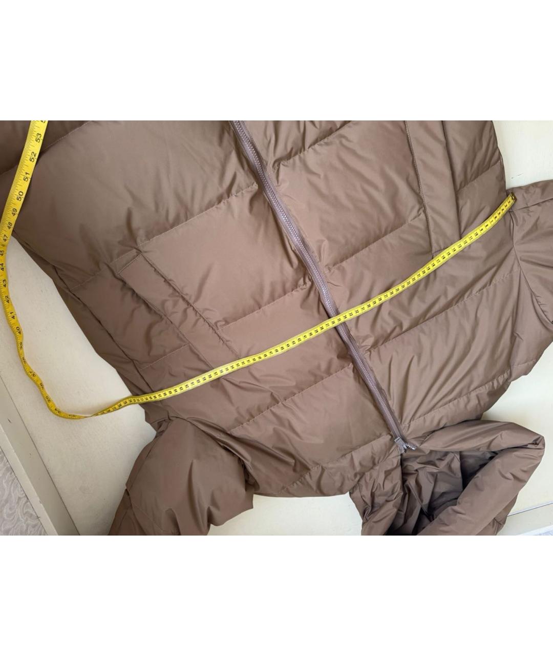 YVES SALOMON Коричневый полиэстеровый пуховик, фото 7