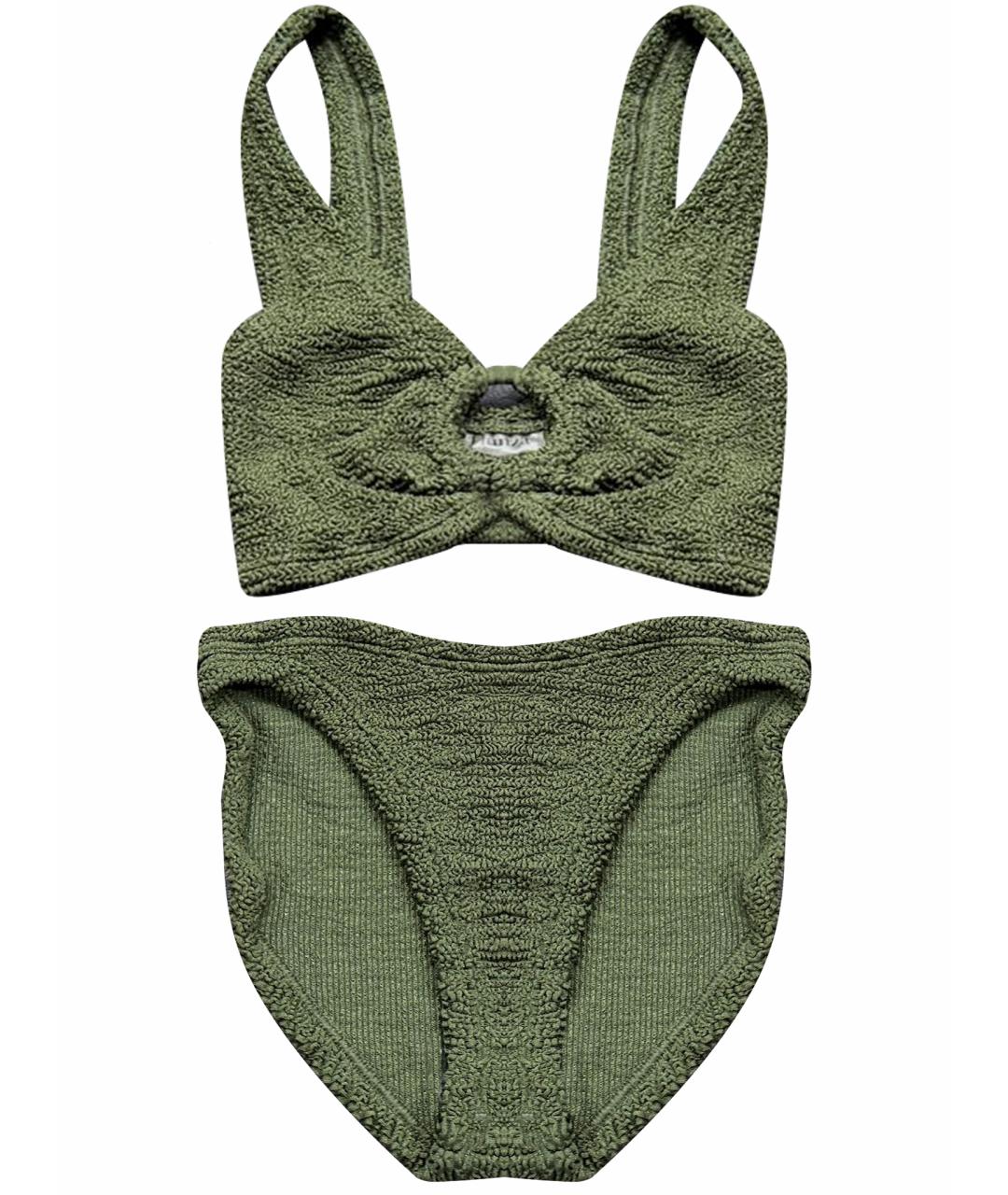 HUNZA G Хаки купальник, фото 1