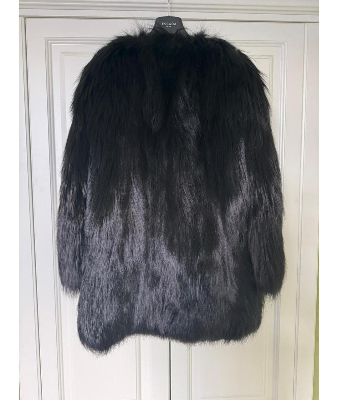 SAINT LAURENT Черная меховая шуба, фото 2