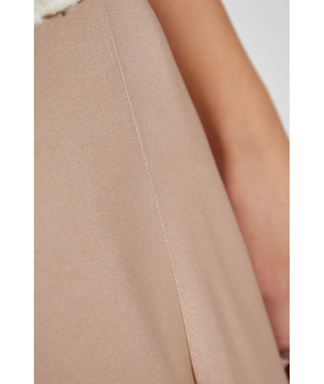FENDI Бежевая шелковая юбка миди, фото 5
