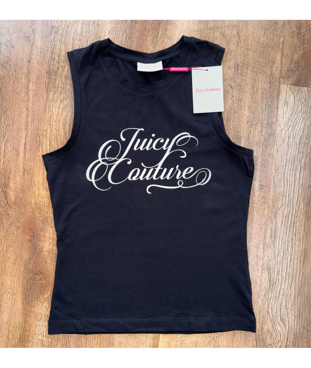 JUICY COUTURE Черная хлопковая майка, фото 5