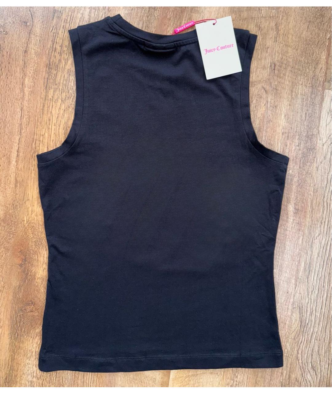 JUICY COUTURE Черная хлопковая майка, фото 2