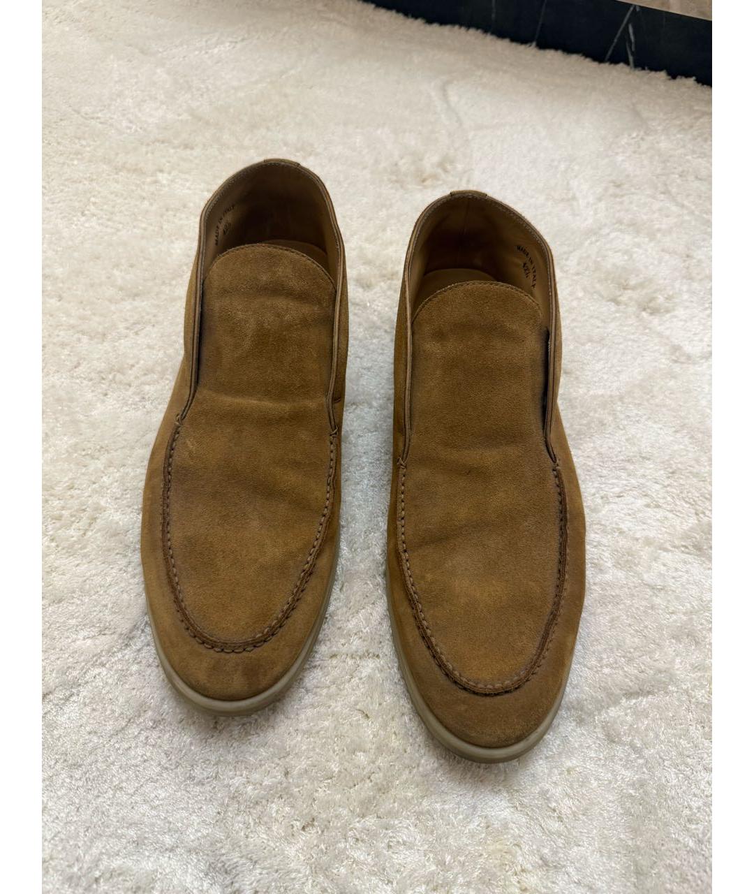 LORO PIANA Бежевые замшевые лоферы, фото 2
