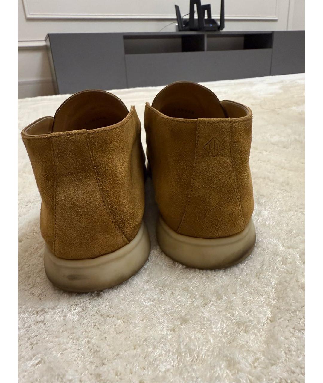 LORO PIANA Бежевые замшевые лоферы, фото 4