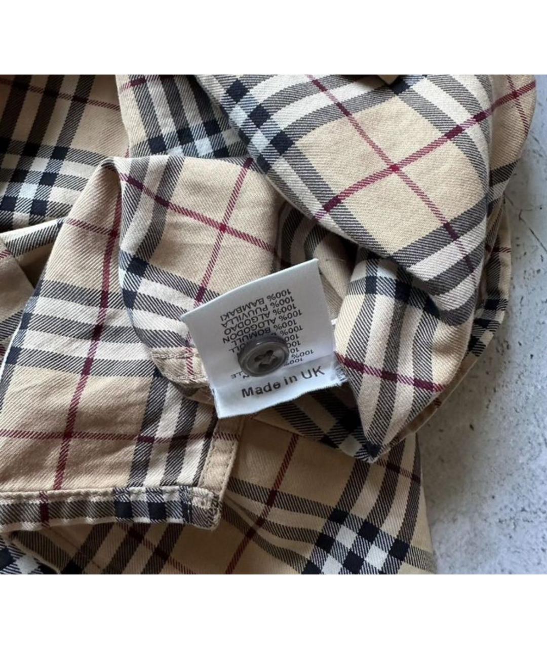BURBERRY Бежевая хлопковая кэжуал рубашка, фото 4