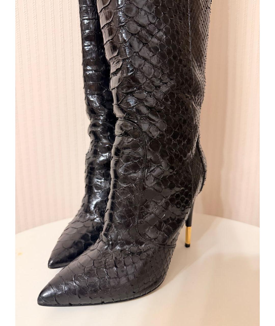 TOM FORD Черные кожаные ботфорты, фото 2