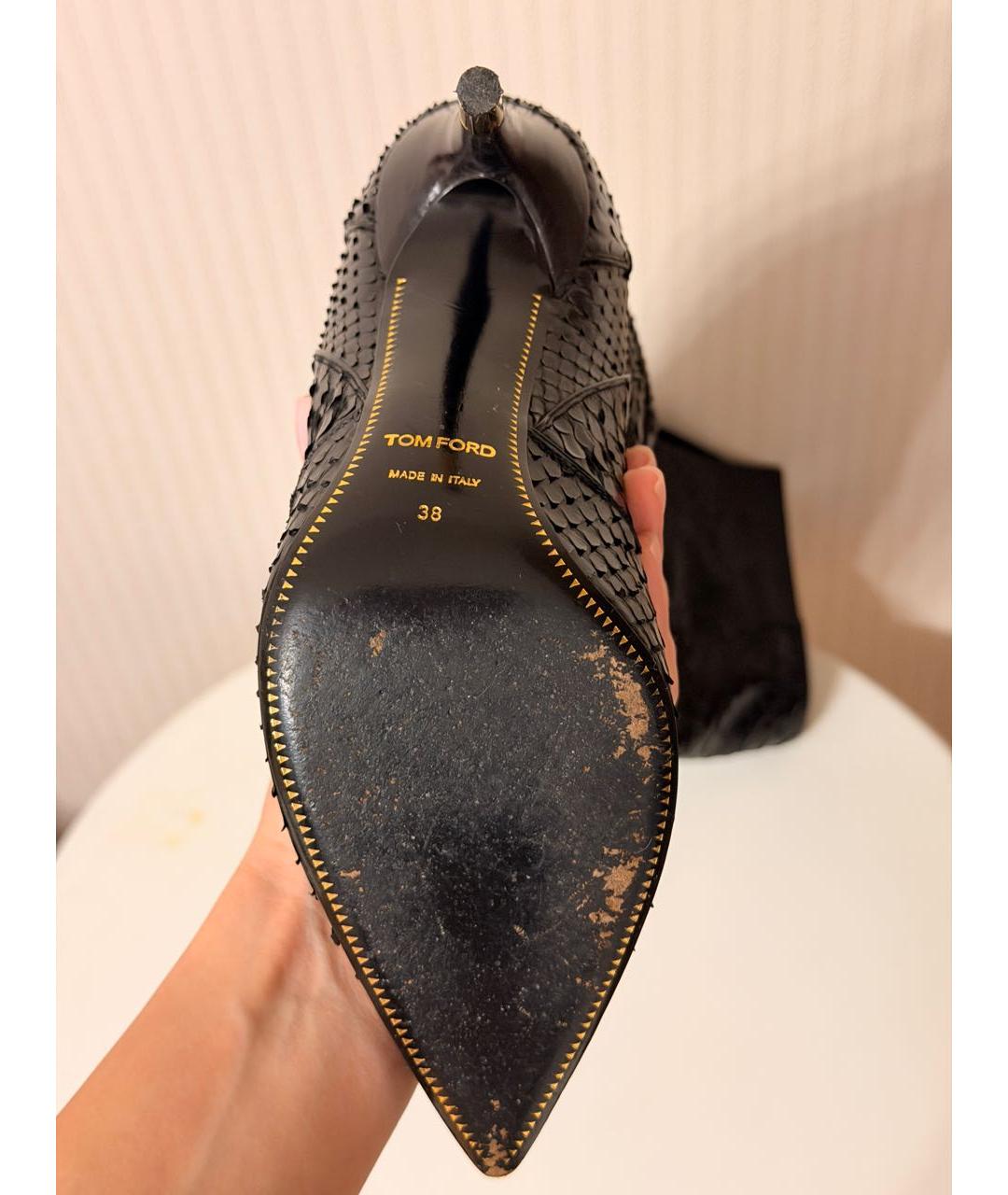 TOM FORD Черные кожаные ботфорты, фото 6